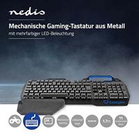 Nedis GKBD400BKDE Mechanisch Gamingtoetsenbord Rgb-verlichting Duits Metalen Design - thumbnail