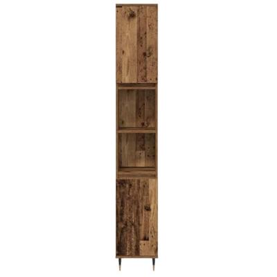 Badkamermeubelset 3 pcs Oud Hout 30 x 30 x 180 cm Bewerkt hout