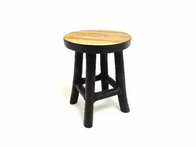 Teak plantenstandaard 20x27cm natural/black