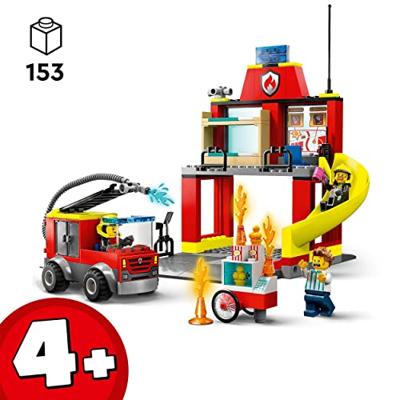 Lego City 60375 Brandweerkazerne en Brandweerwagen - thumbnail