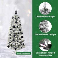 VidaXL Kunstmatige inklapbare kerstboom groen en wit 120 cm - thumbnail