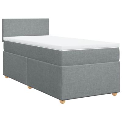 Boxspring met matras stof lichtgrijs 120x190 cm