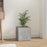 VidaXL Plantenbak 40x40x40 cm bewerkt hout betongrijs - thumbnail