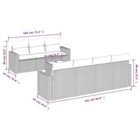 8-delige Loungeset met kussens poly rattan beige - thumbnail