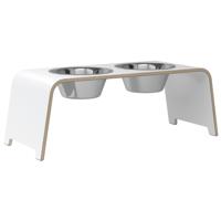 dogBar® Honden voerbar Beech Wood, wit, Maat: M - thumbnail