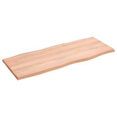 Tafelblad natuurlijke rand 100x40x2 cm eikenhout lichtbruin