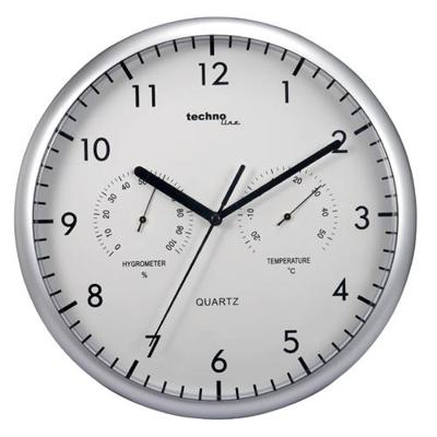 Techno Line WT 650 Kwarts Wandklok 26 cm Zilver