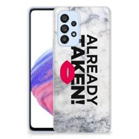 Samsung Galaxy A53 5G | Siliconen hoesje | met naam Already Taken White - thumbnail