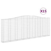 Schanskorven 15 st gewelfd 400x30x140/160 cm ijzer - thumbnail