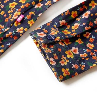 Kinderjurk met lange mouwen 104 marineblauw