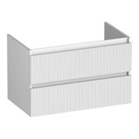 Brauer Joy Wavy - Onderkast - 80 cm - met 2 Softclose Lades Greeploos en 1 Sifon Uitsparing - Mat Wit - thumbnail