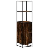 Hoge kast 35,5x35x139 cm bewerkt hout en metaal gerookt eiken - thumbnail