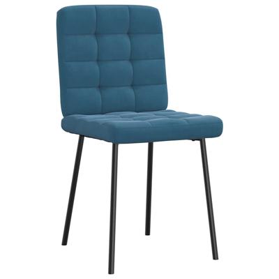 Eetkamerstoelen 6 st fluweel blauw