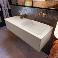 Badkamermeubelset Mondiaz Erin 120 cm met 1 Lade met RIDGE Wastafel Rechts Linen Zonder Kraangaten Greeploos Mat Smoke - thumbnail