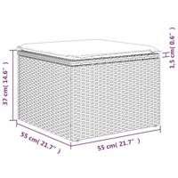 4-delige Loungeset met kussens poly rattan lichtgrijs - thumbnail