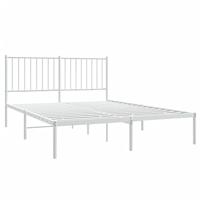 Bedframe met hoofdbord metaal wit 140x190 cm - thumbnail