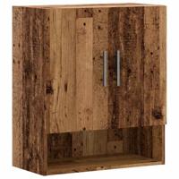 Wandkast 60x31x70 cm bewerkt hout oud houtkleurig - thumbnail