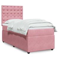 Boxspring met matras fluweel roze 90x190 cm - thumbnail