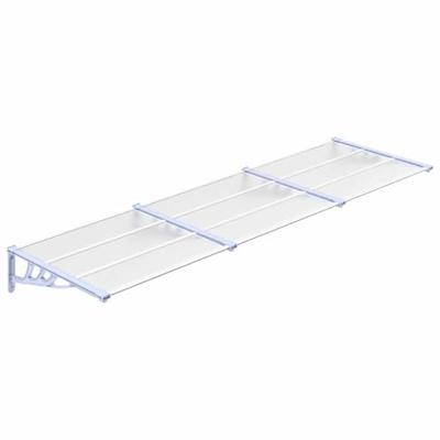 Deurluifel 297,5x90 cm polycarbonaat grijs en transparant