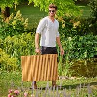 Loungebank ergonomisch van Acacia hardhout - thumbnail