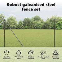 VidaXL Afrasteringspaal grijs 10 x 1,5 m (16 x 16 mm gaas) - thumbnail