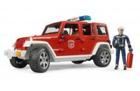 Bruder Jeep Wrangler brandweerauto met brandweerman - thumbnail