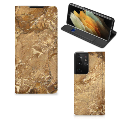 Samsung Galaxy S21 Ultra | Standcase | Marmer Creme Samsung Galaxy S21 Ultra | Standcase | Marmer Creme