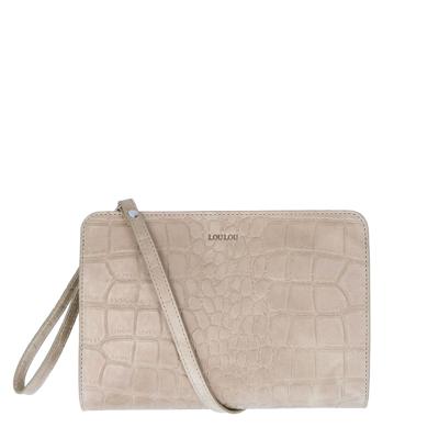 LouLou Essentials Crossbody XS Vintage Croco taupe Damestas LouLou Essentials Crossbody XS Vintage Croco taupe Damestas