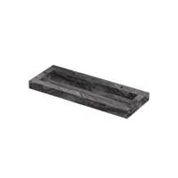 INK Pitch Wastafel keramische slab centraal met drain en front en side skirts 2 kraangaten 120x45x9 Venice brown glossy - thumbnail