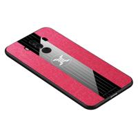 Voor Huawei mate 10 Pro XINLI stiksels doek Textue schokbestendig TPU beschermhoes (rood) - thumbnail