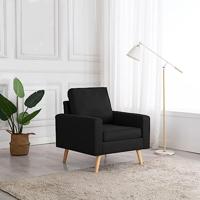 VidaXL Fauteuil stof zwart - thumbnail