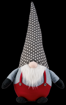 LIVARNO home Kerstdecoratie kabouter XXL (grijze puntmuts/witte stippen)