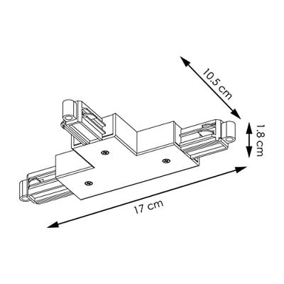 Light depot - T-verbinding railsysteem Track light zwart - Outlet Light depot - T-verbinding railsysteem Track light zwart - Outlet