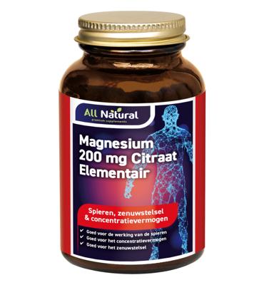 All Natural Magnesium Citraat 400 mg Tabletten All Natural Magnesium Citraat 400 mg Tabletten