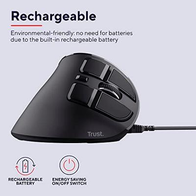 Trust Voxx Draadloze Ergonomische Muis Zwart - thumbnail