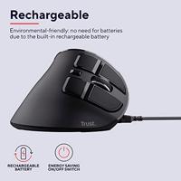 Trust VOXX Ergonomische muis Bluetooth, Radiografisch Optisch Zwart 9 Toetsen 2400 dpi Ergonomisch, Afneembare kabel, Geïntegreerd scrollwiel - thumbnail