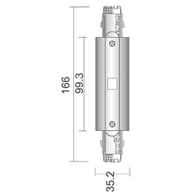 Deko Light 710042 D Line elektrischer Längsverbinder, Einspeisemöglichkeit links-rechts 230V-railsysteemcomponenten Stroomrail 3-fasig Wit