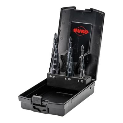 RUKO 101087PRO Getrapteboorset 3-delig 6 - 12 mm, 6 - 20 mm, 6 - 27 mm HSS 3 vlakken schacht 1 set(s) - thumbnail