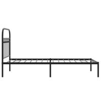 Bedframe met hoofdbord metaal zwart 90x190 cm - thumbnail