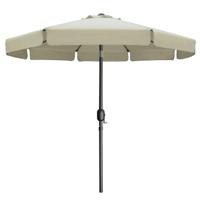 Marbueno Parasol Staal 8 Spaken D300 cm Polyester Beige Tuin, Zwembad, Terras - thumbnail