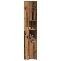 Badkamerkast 30x30x183,5 cm bewerkt hout oud houtkleurig - thumbnail