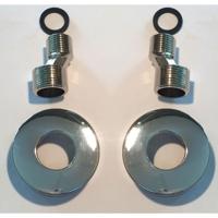 Riko s-koppeling set met rozet 1/2" x 3/4" chroom - thumbnail