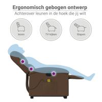 Sta-op-massagestoel verstelbaar stof bruin - thumbnail