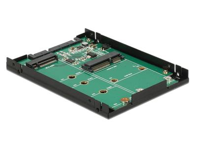 DeLOCK 2.5″ Converter SATA 22 pin > 1 x M.2 key B + 1 x mSATA - 9.5 mm