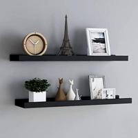 VidaXL Fotoplanken 2 st 80x9x3 cm mdf zwart - thumbnail