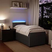 Boxspring met matras fluweel donkergrijs 90x200 cm - thumbnail