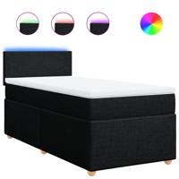 Boxspring met matras stof zwart 90x190 cm - thumbnail
