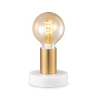 Moderne Gold Tafepllam - 10 x 10 x 9 cm - Ontworpen voor gebruik in slaapkamers en studeerkamer - E27 Bedlamp - Lichtbron niet inbegrepen - met Schakelaar - thumbnail