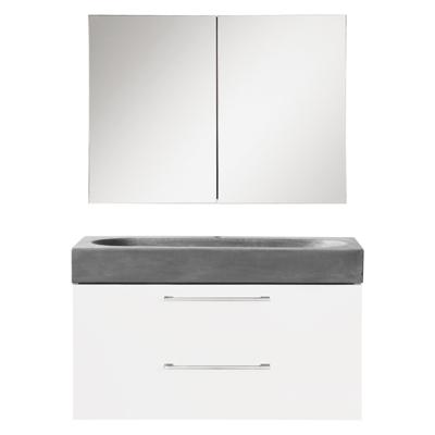 Badkamermeubelset Differnz Somero Met Beton Wastafel 80 cm Hoogglans Wit (Inc. Spiegelkast)