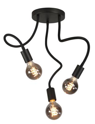Highlight Plafondlamp Flex 3 lichts 50 cm E27 zwart